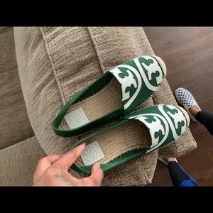 Tory Burch Poppy Espadrilles “Green”